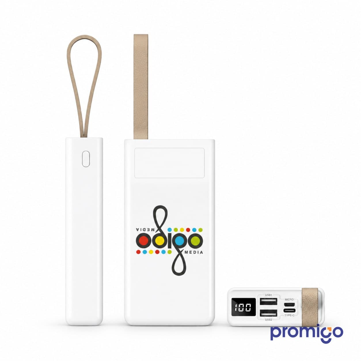 20.000 mAh LCD Ekranlı ve LED Fenerli Powerbank Şarj Cihazı