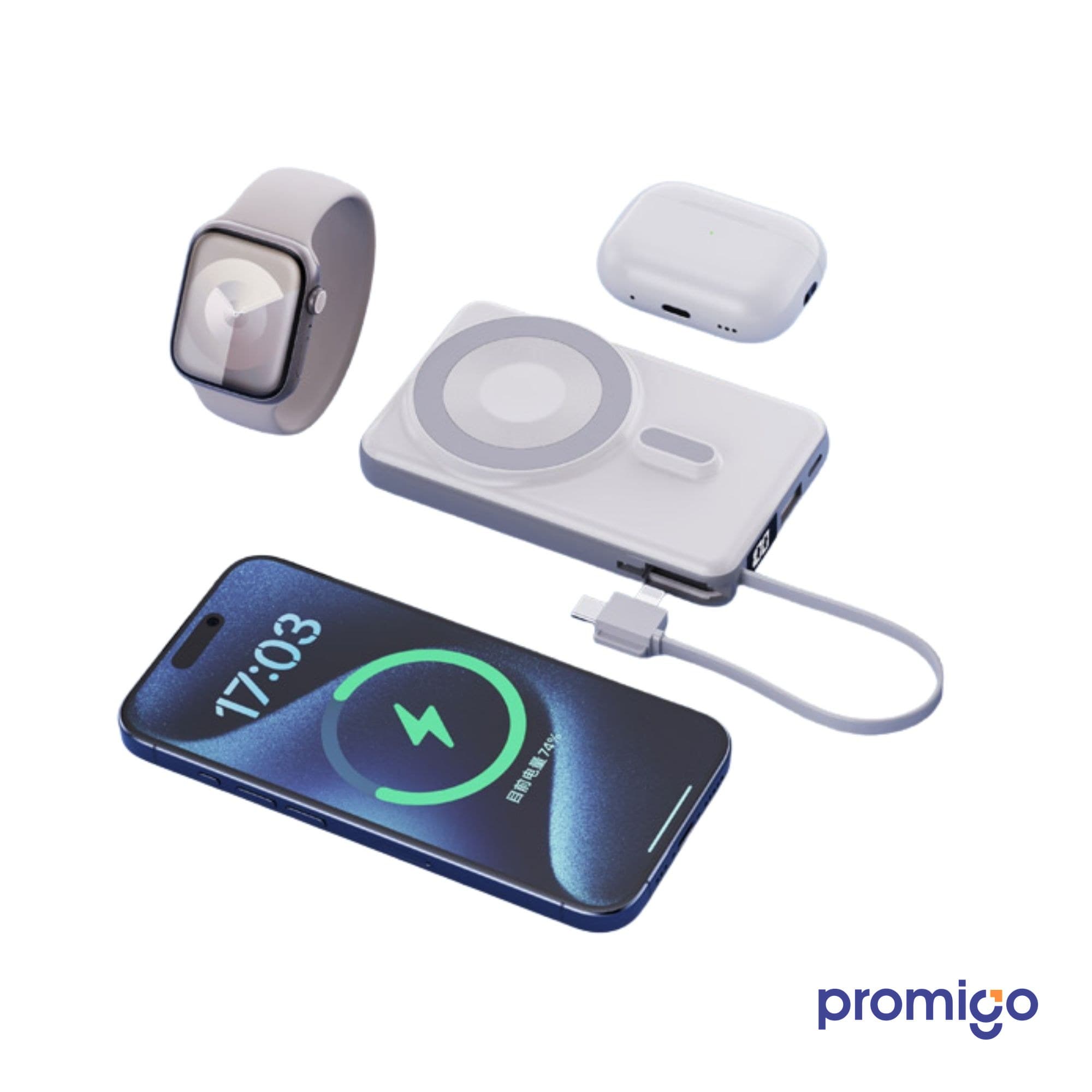LED Göstergeli 10.000 mAh Wireless Kablosuz Powerbank – görsel 2