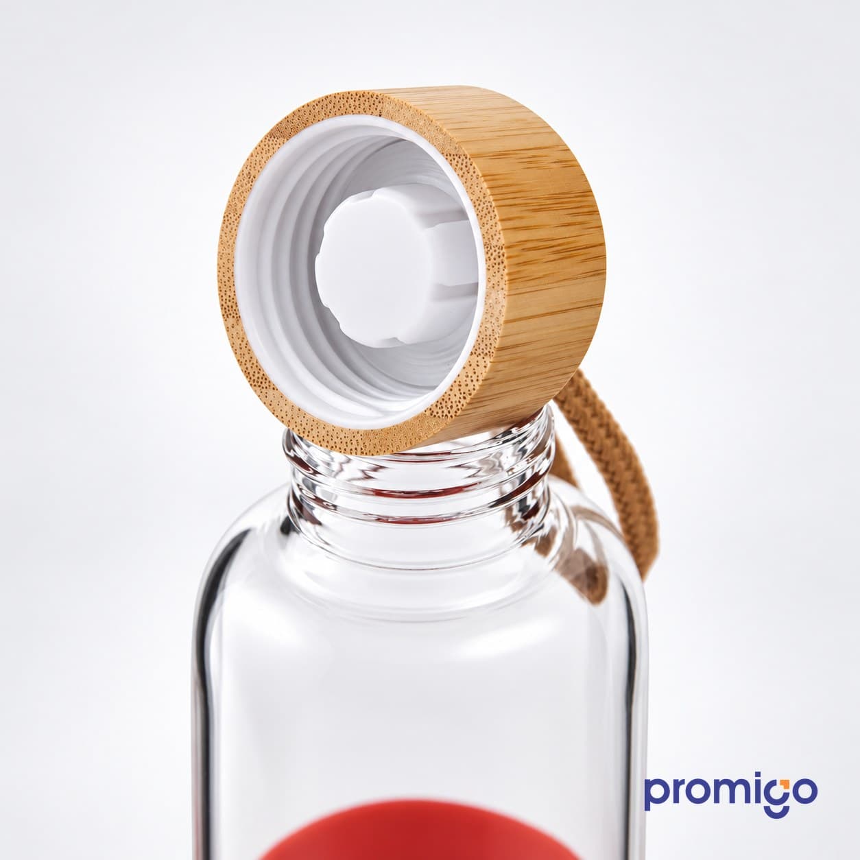 Bambu Kapaklı Cam Matara 500 ml – görsel 3