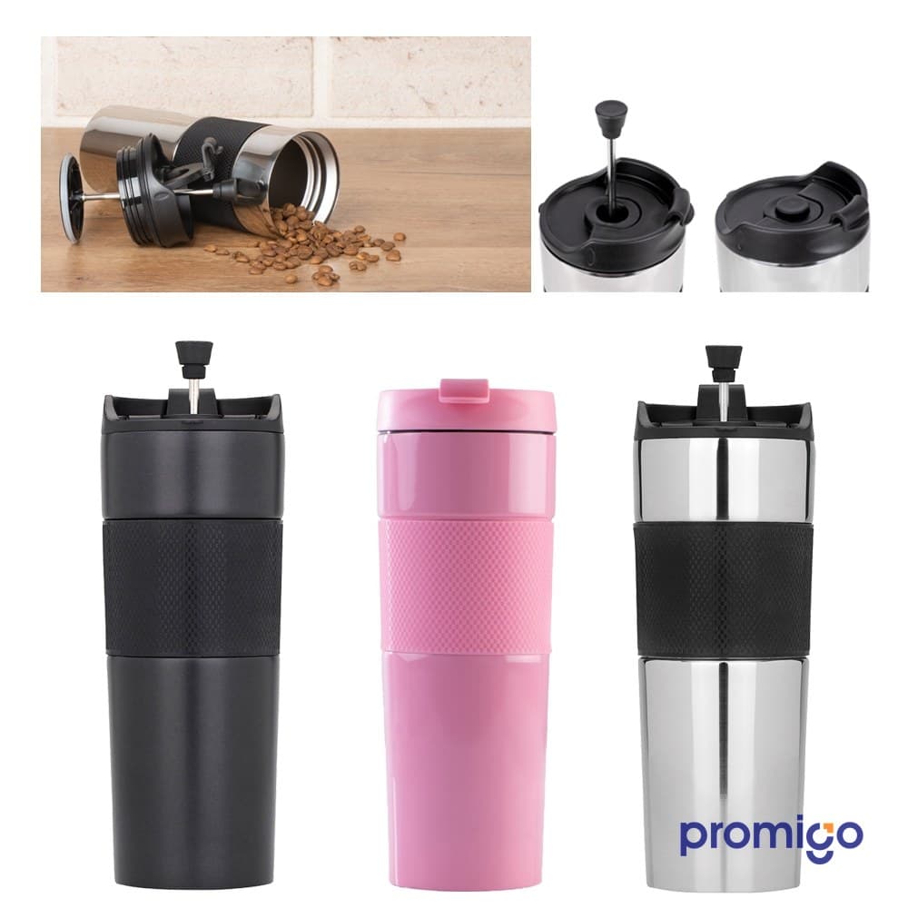 French Press Özellikli Çelik Termos – görsel 7