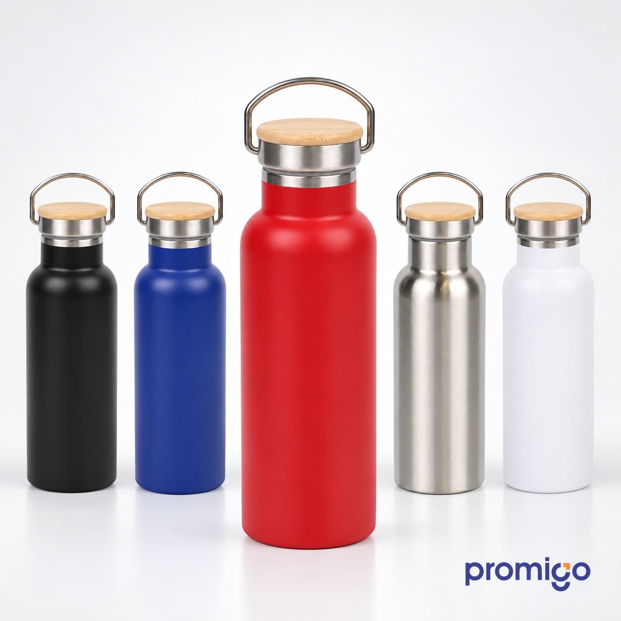 Bambu Kapaklı Çelik Termos 600 ml