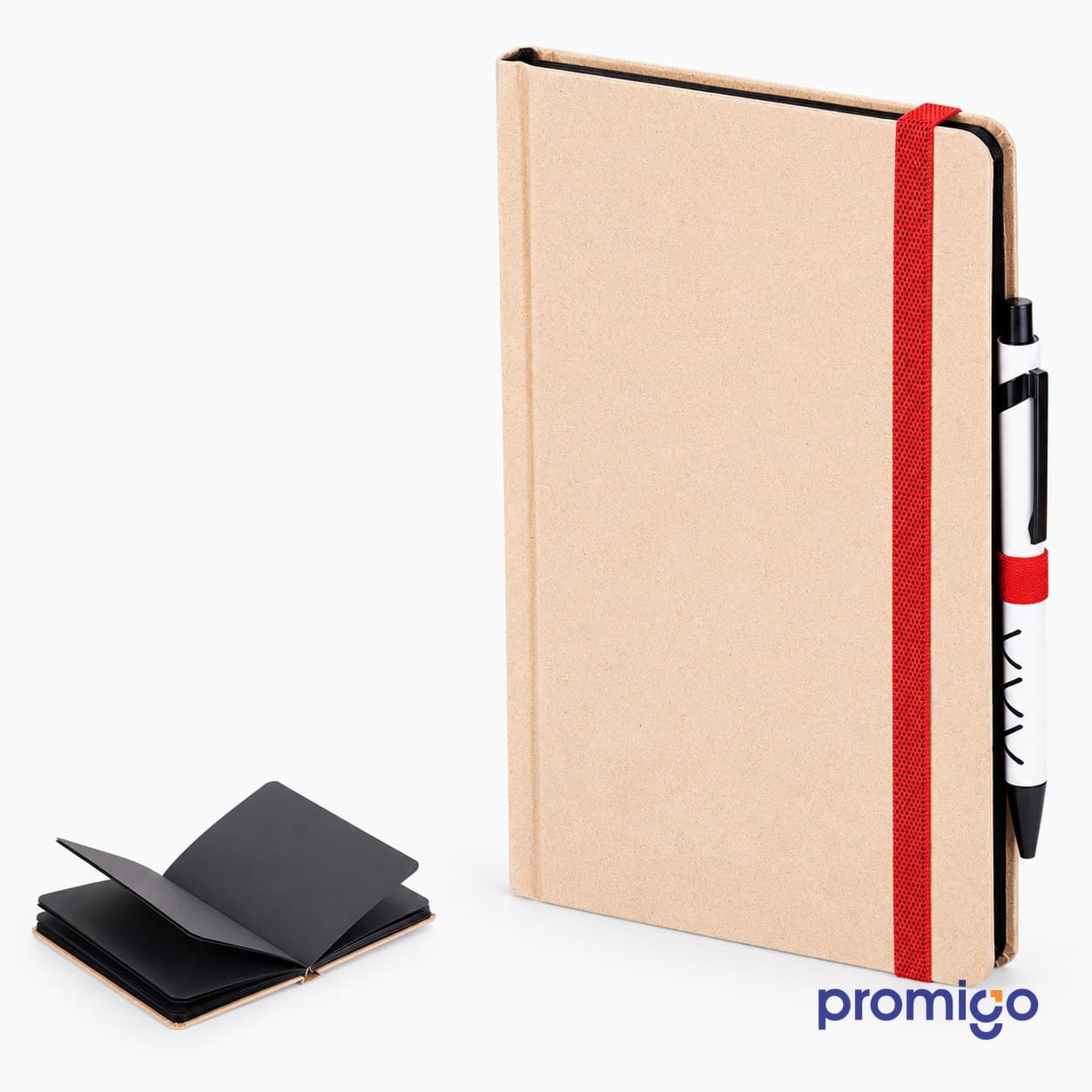 Siyah Yapraklı Kraft Sert Kapak Defter 13 x 21cm