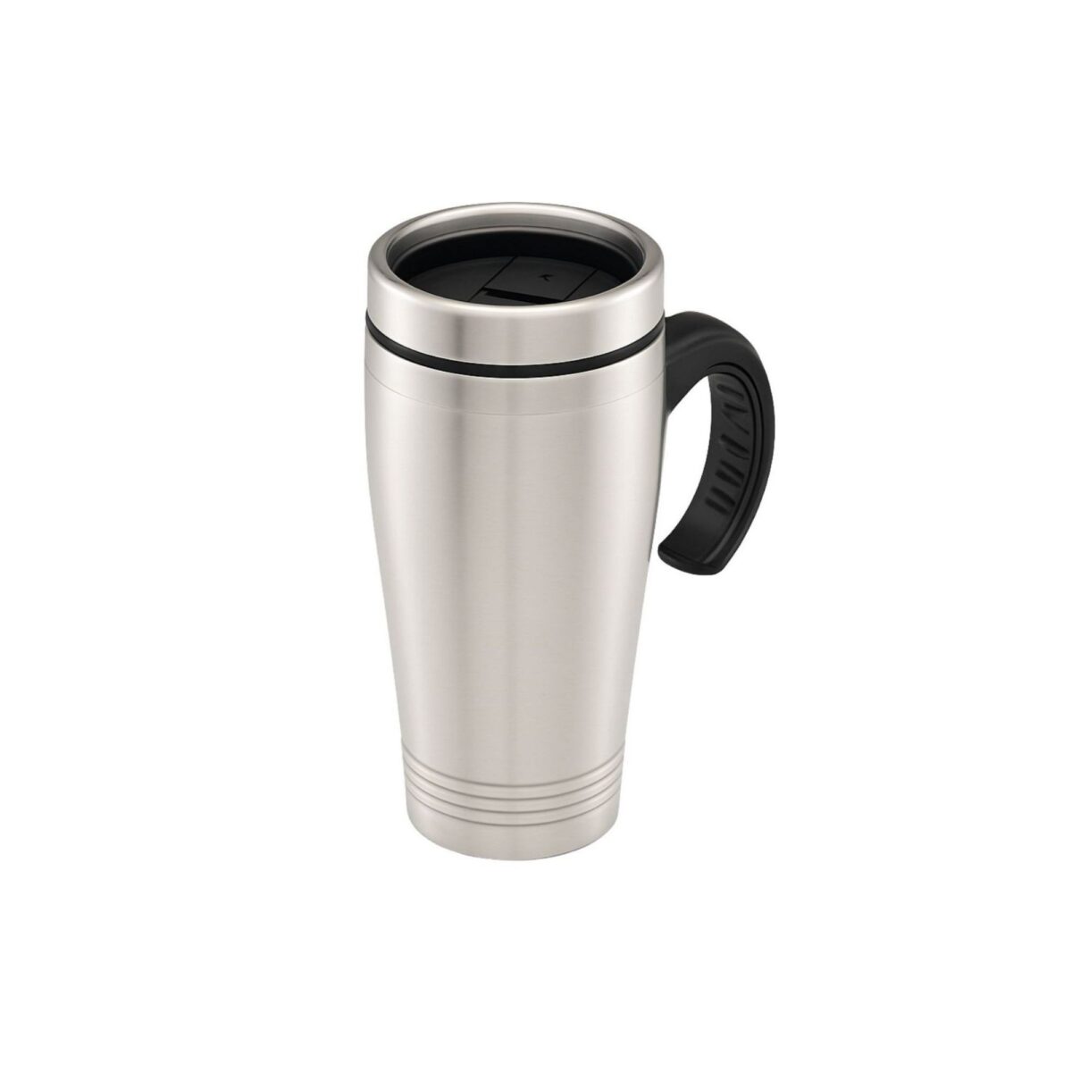MG11731 - Kulplu Mug Metalik Gümüş Çelik Termos 450 ml - Görsel 1